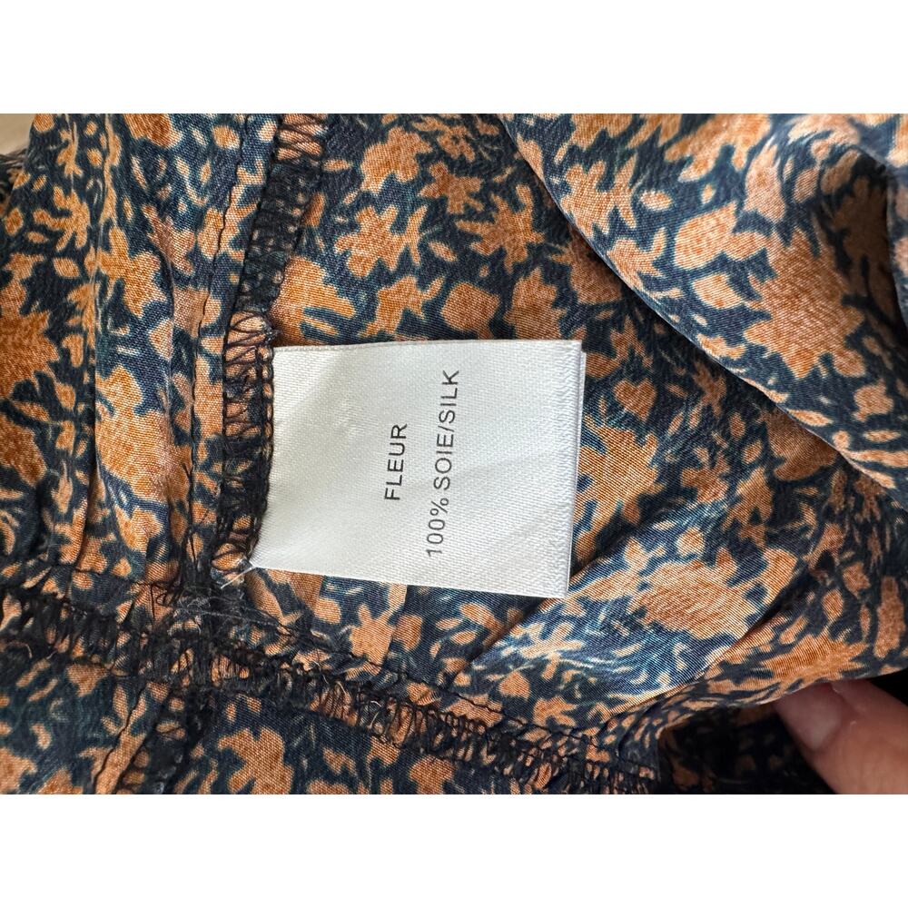 Mes Demoiselles Paris Women's 100% Silk Floral Ruffle Mini Dress Size 38 S/M - Picture 4 of 6